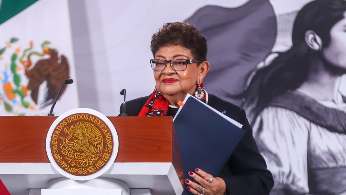 Ernestina Godoy en La Mañanera hoy 24 de marzo | ARACELI LÓPEZ