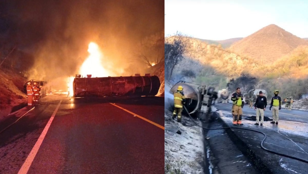 Explosión y fuerte incendio en la carretera Rumbo Nuevo.