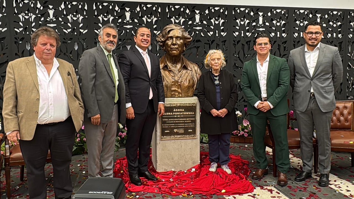 Inauguración del Ágora “Elena Poniatowska”, un espacio dedicado a la cultura en la alcaldía Gustavo A. Madero. (Foto: Especial)