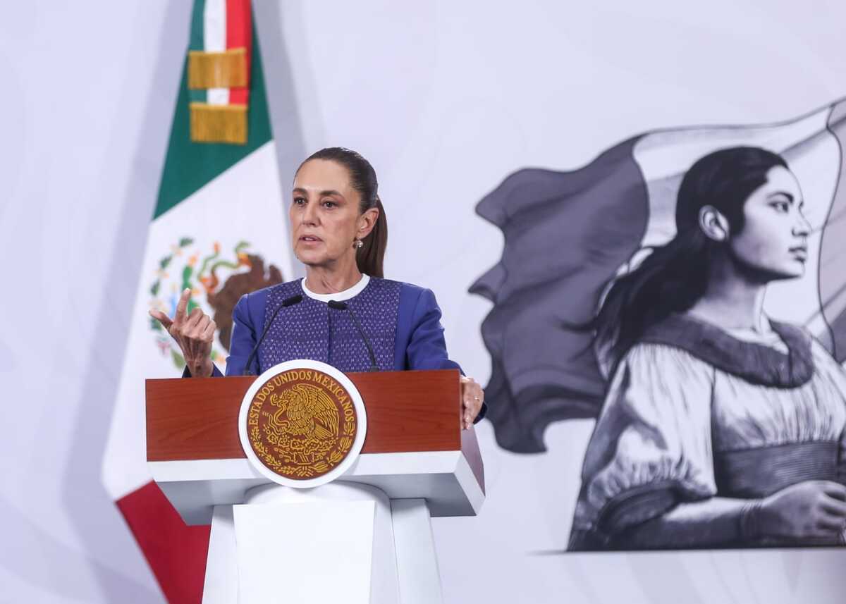La presidenta Claudia Sheinbaum en la conferencia matutina de Palacio Nacional. | Foto: Ariana Pérez
