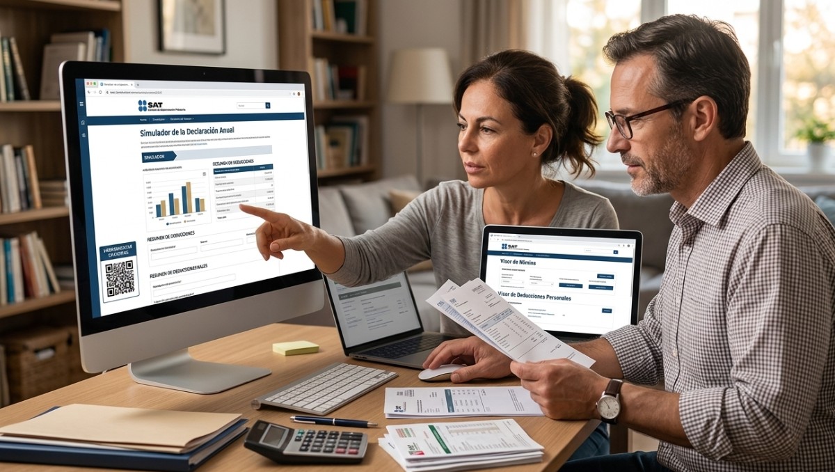 El SAT cuenta con herramientas que te ayudan a presetar tu declaración anual. Foto: Imagen generada con IA