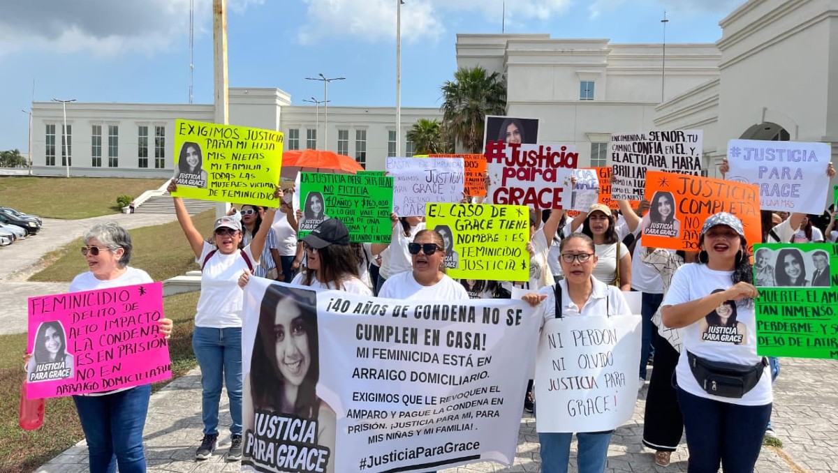 Marchan por Grace, joven asesinada en Altamira en 2020. (Yazmín Sánchez)