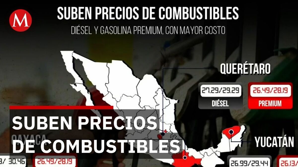 Suben precios de gasolina premium y diésel en México