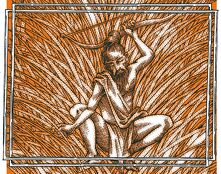 Ex libris: Mahabharata IV. Ilustración del artista visual Eko.