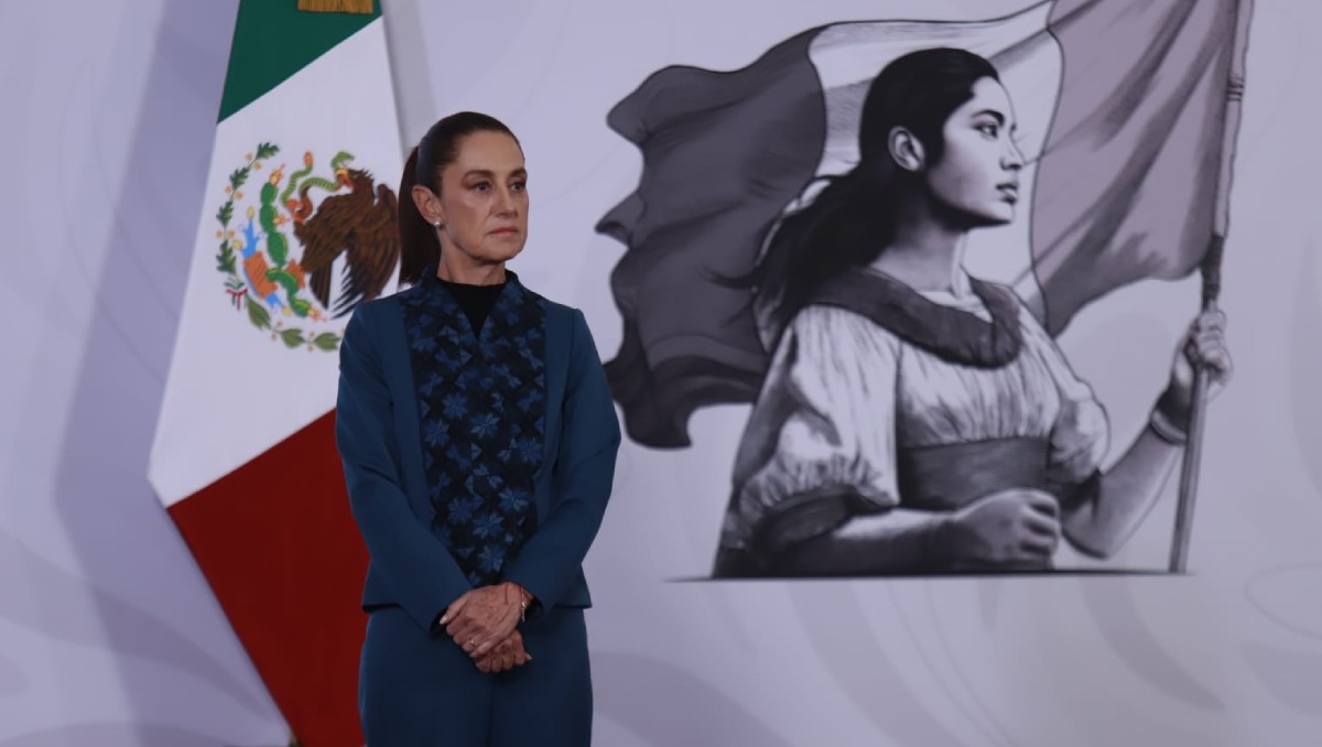 Claudia Sheinbaum Pardo, en conferencia matutina desde Palacio Nacional. Foto: Juan Carlos Bautista
