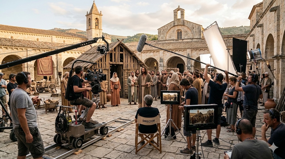 En México, el cine religioso encuentra un público cautivo que responde en salas y plataformas digitales.| Imagen generada con IA.