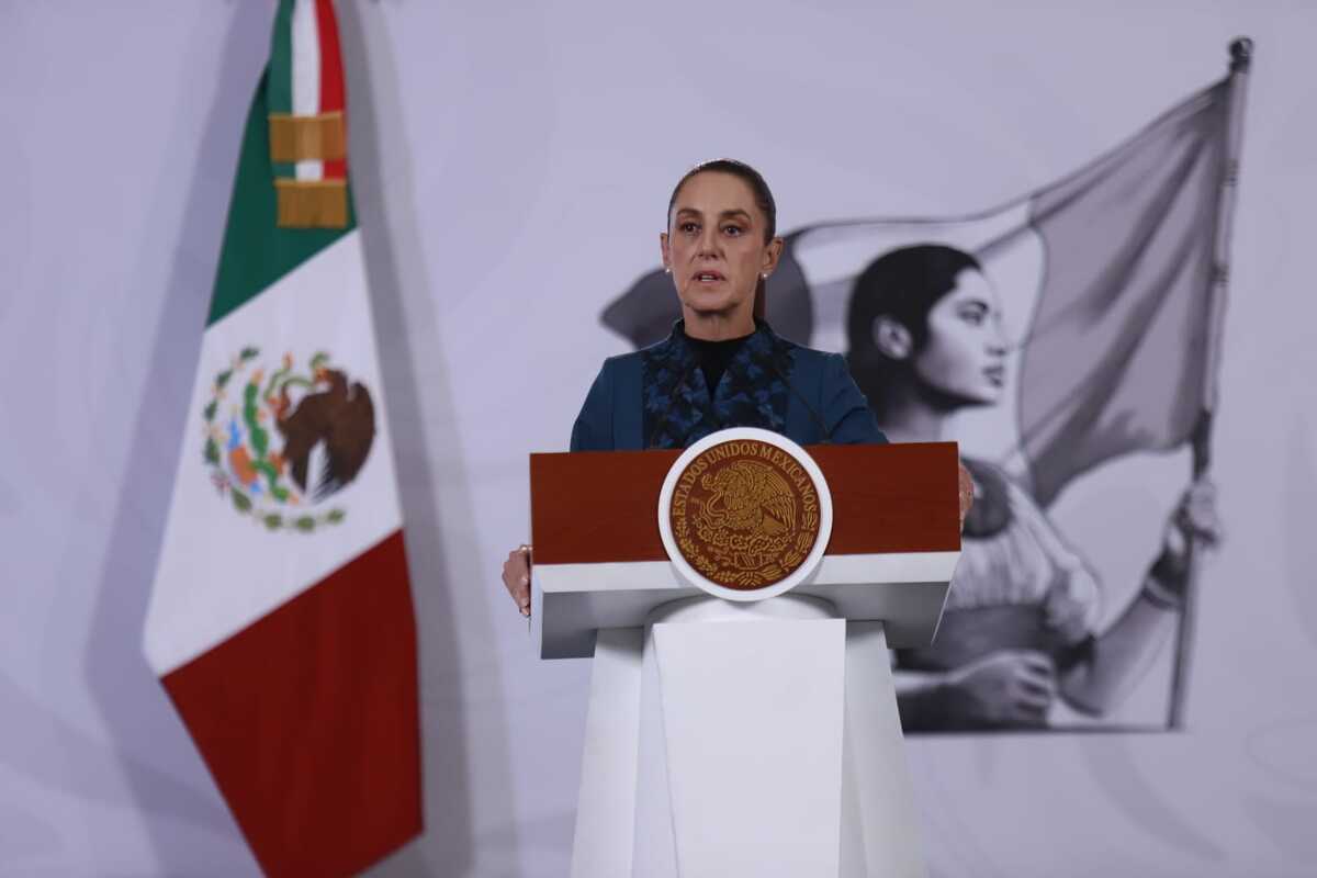 La presidenta Claudia Sheinbaum en la conferencia matutina de Palacio Nacional. | Foto: Juan Carlos Bautista.