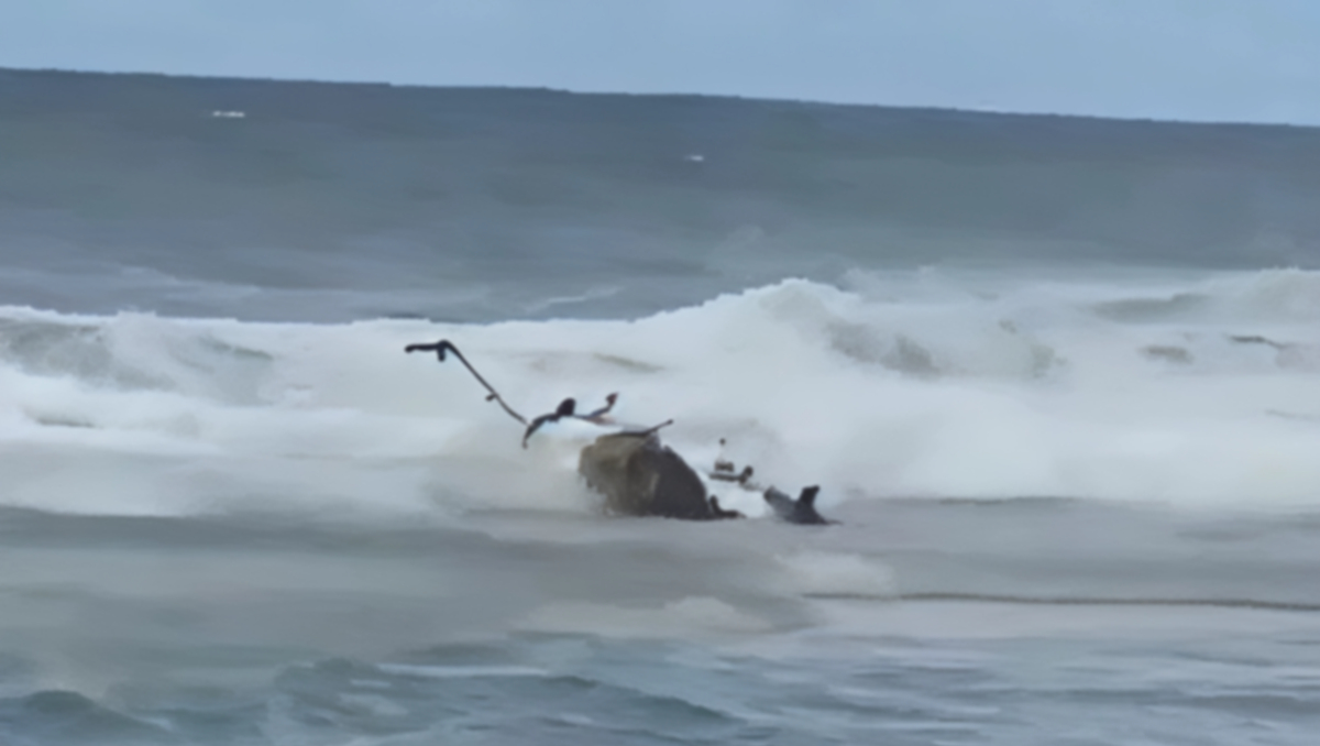 Restos del aeronave en la playa frente a la costa de la isla hawaiana de Kauai. | Especial