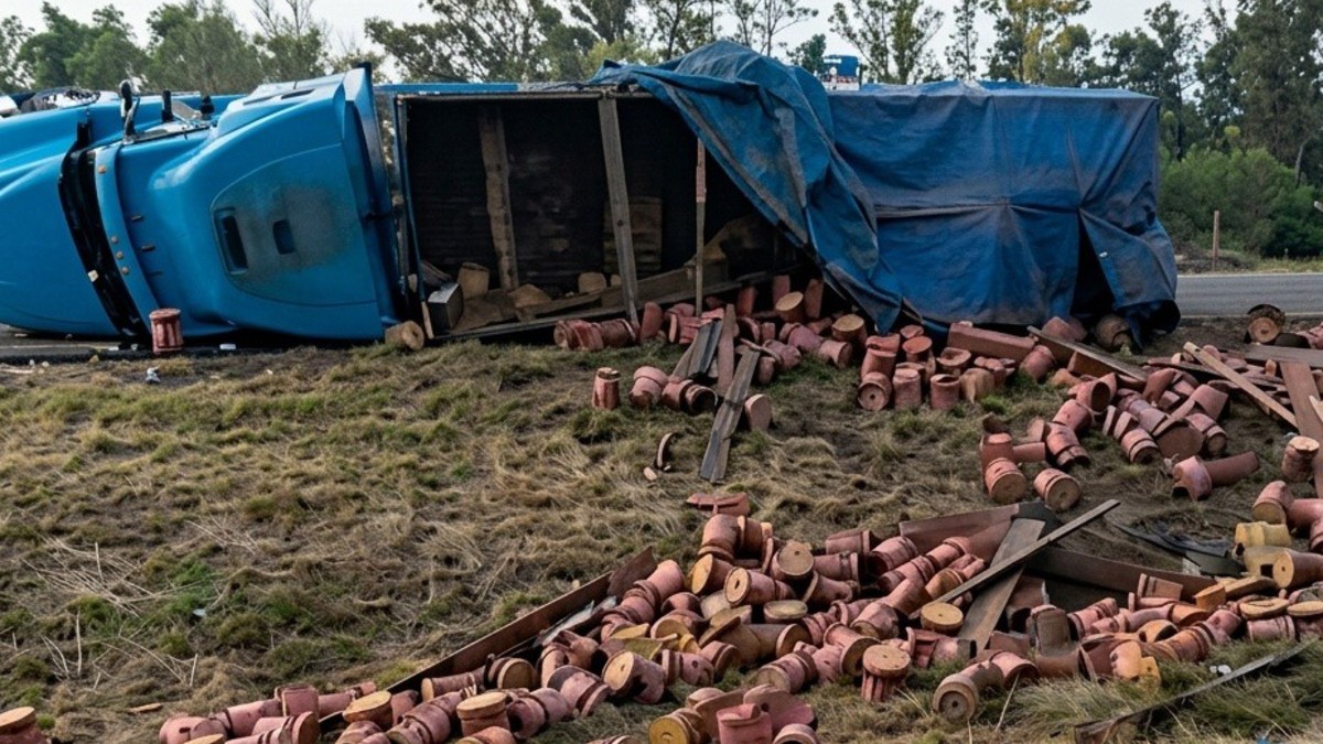 El conductor salió de la cinta asfáltica, lo que derivó en la volcadura del vehículo. | Especial.