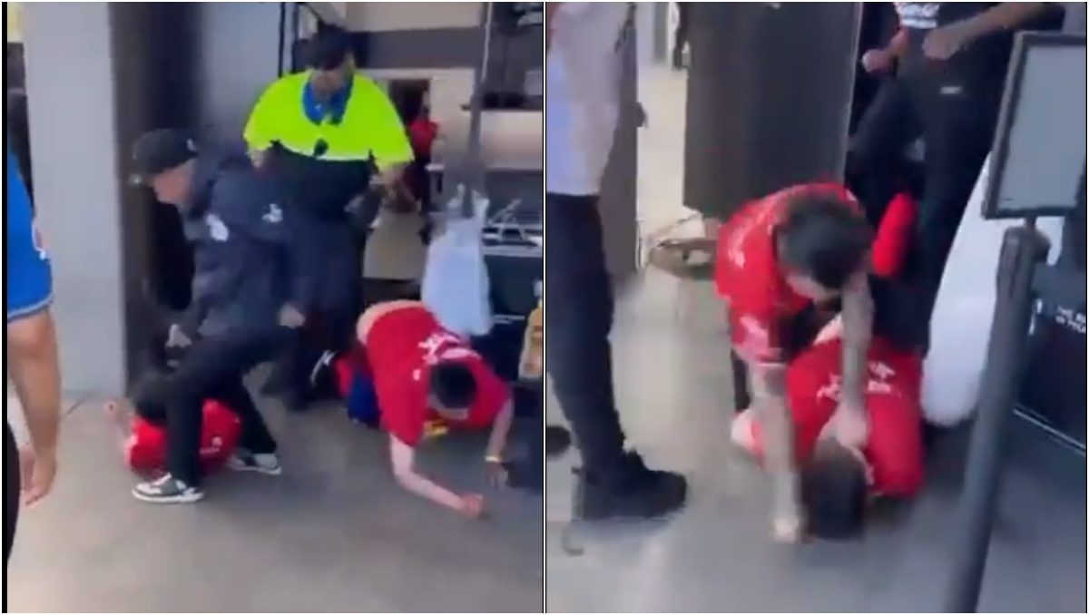 Aficionados protagonizan pelea campal previo a Clásico Tapatío amistoso en Los Ángeles (Especial)