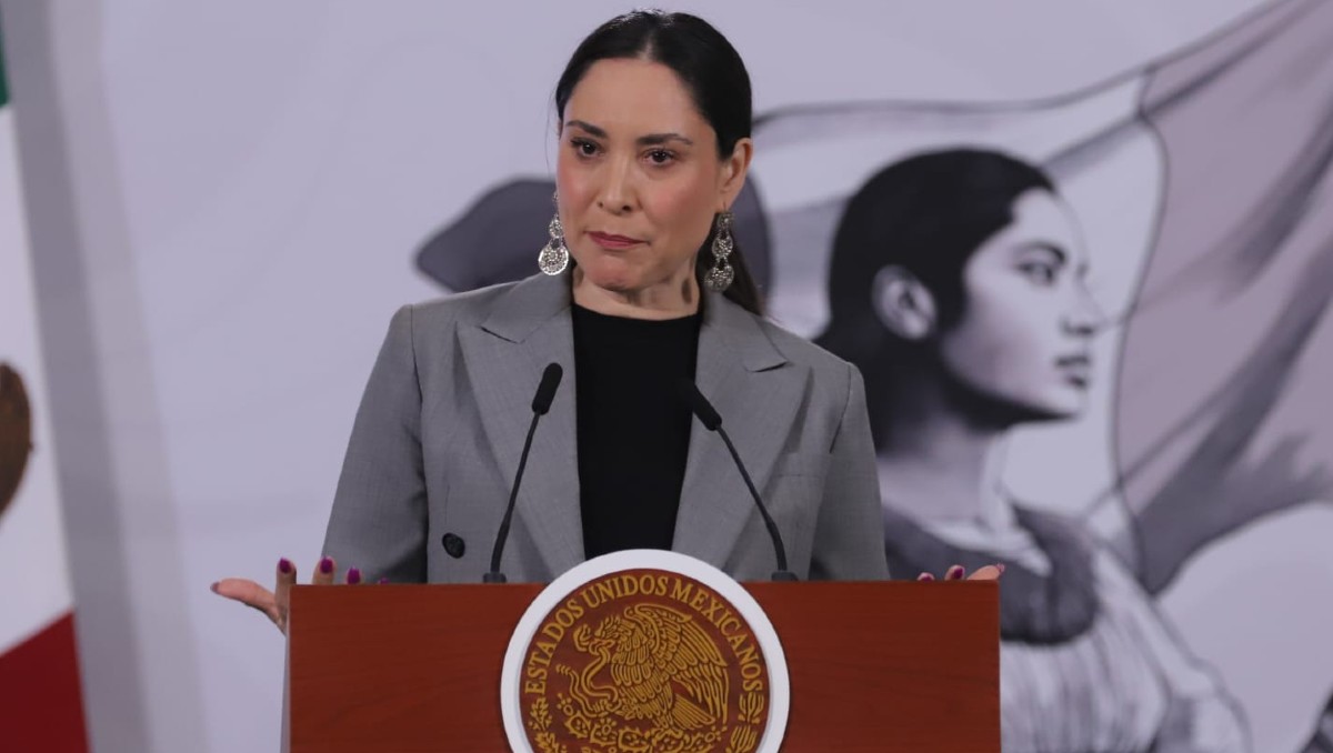 La secretaria de Cultura, Claudia Curiel en la conferencia de Palacio Nacional. | Javier Ríos