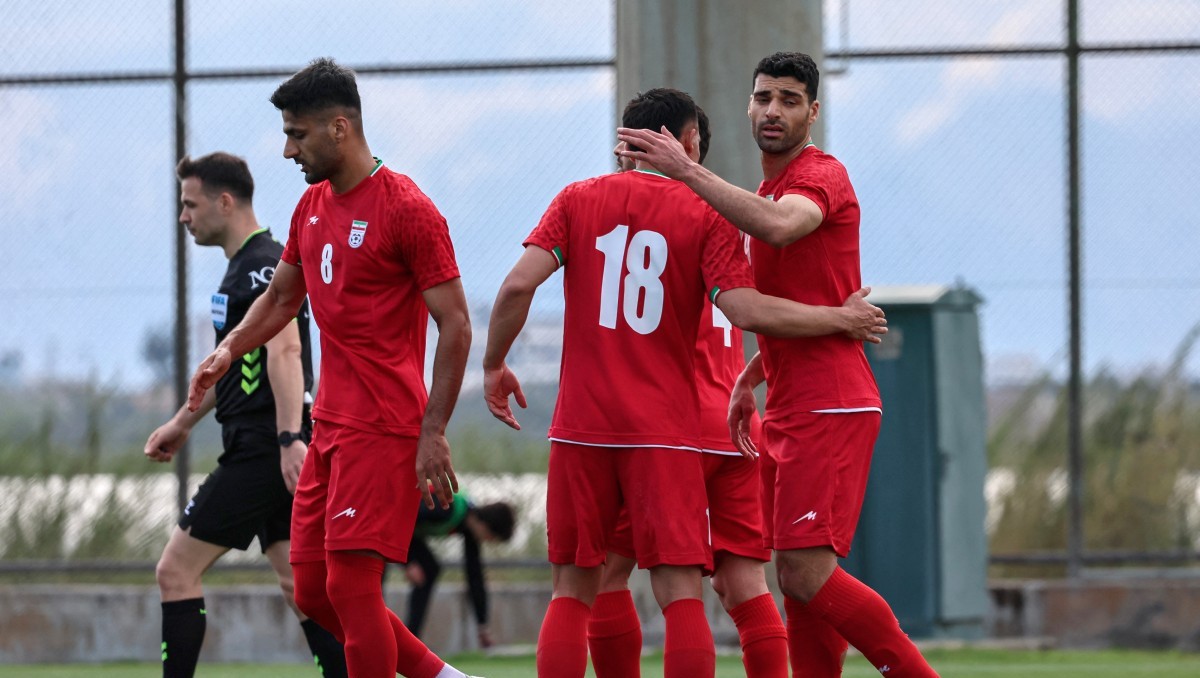 Jugadores de Irán durante un partido amistoso ante Costa Rica (AFP)