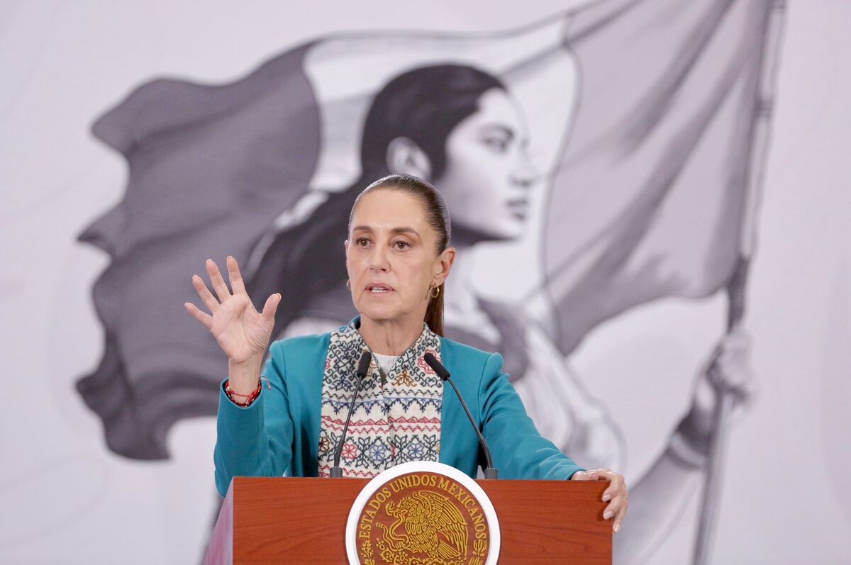 La presidenta Claudia Sheinbaum en la conferencia matutina de Palacio Nacional.  |  Foto: Ariel Ojeda