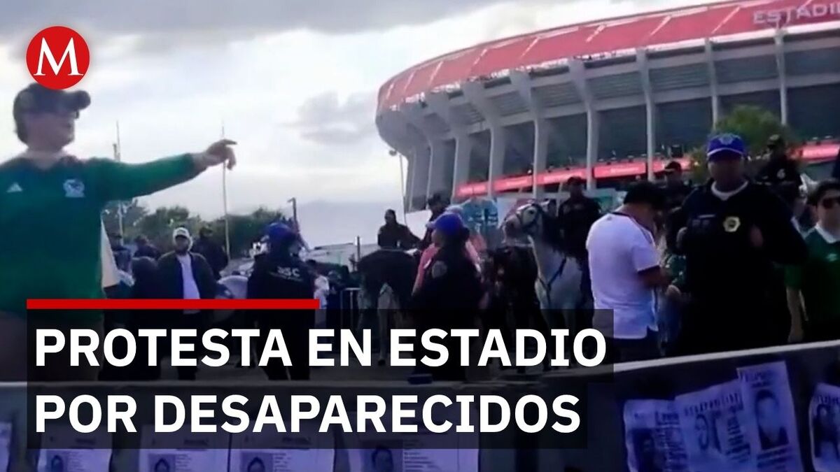 Protesta por desaparecidos en reinauguración del estadio Banorte visibiliza crisis en México