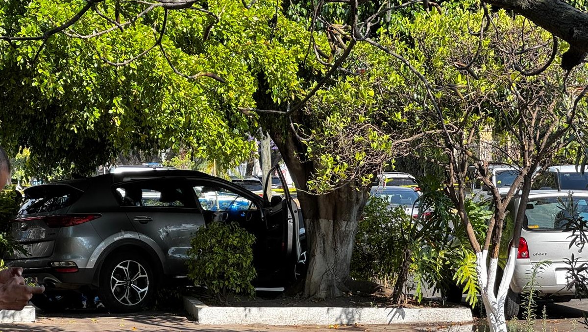El abogado intentó moverse en su automóvil pero su camioneta terminó sobre la banqueta (Usi Toledo)