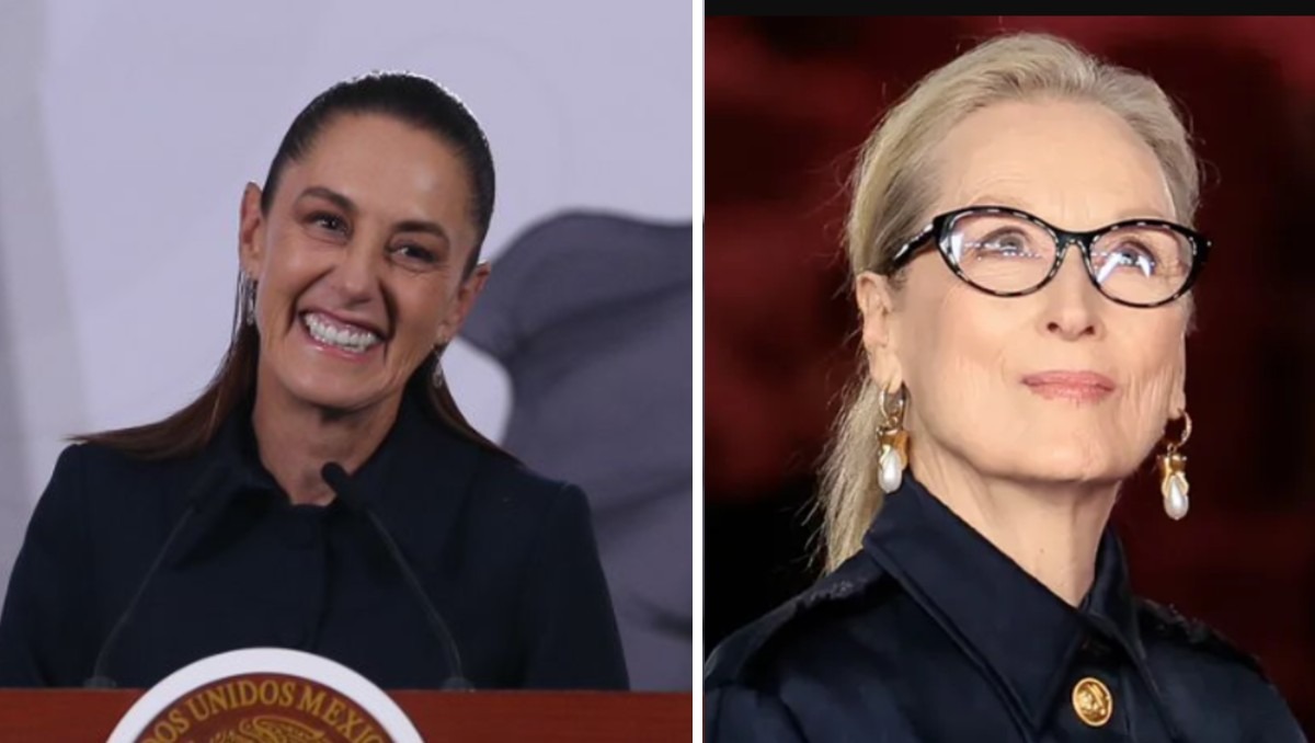Claudia Sheinbaum reacciona a Meryl Streep. | Ariana Pérez y EFE