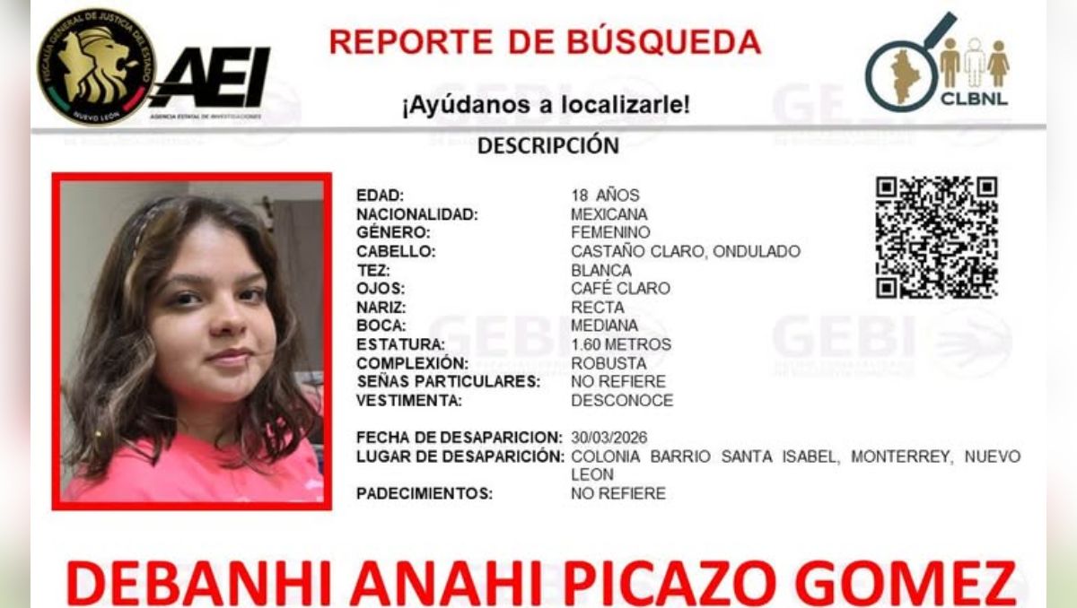 La ficha de búsqueda fue difundida por el Grupo Especializado de Busqueda Inmediata. Especial