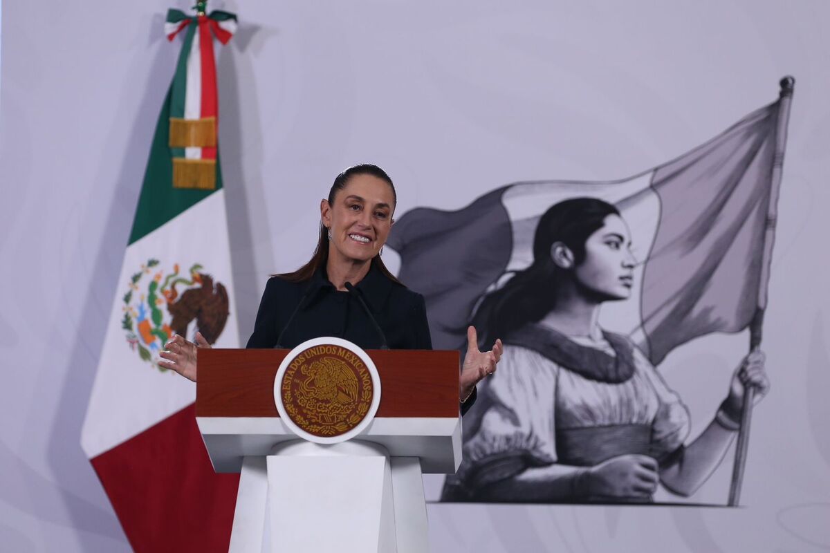 La Presidenta Claudia Sheinbaum en la conferencia matutina de Palacio Nacional. Foto: Ariana Pérez