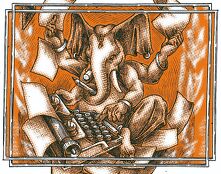 Ex libris: Mahabharata V. Ilustración del artista visual Eko.