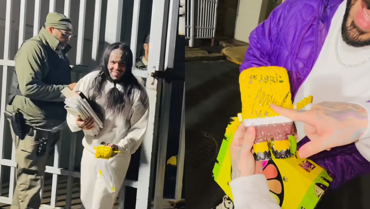 6ix9ine sale de prisión con un Bob Esponja firmado por Nicolás Maduro