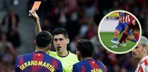 El Atlético de Madrid compartió una foto del pisotón en el tobillo de Gerard Martín a Thiago Almada mientras esperan la resolución de su reclamo.