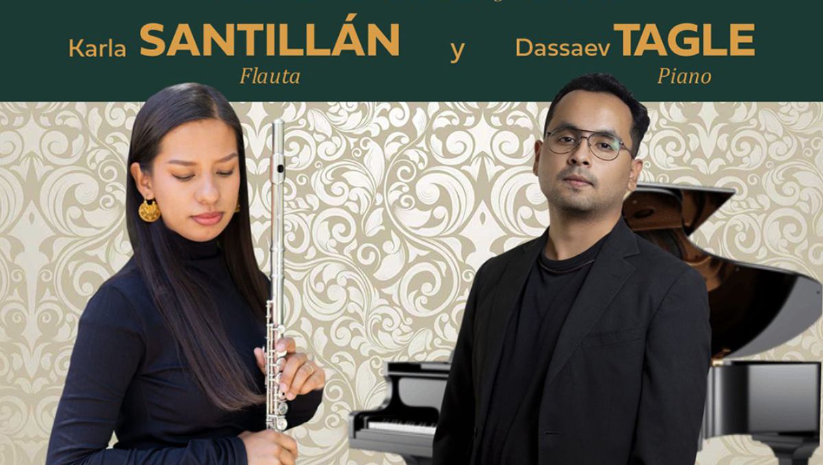 El concierto de Karla Santillán y Dassaev Tagle tendrá un repertorio que incluye obras de Philippe Gaubert, Francis Poulenc y Otar Taktakishvili.