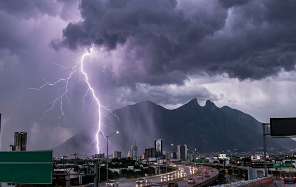 El jueves 9 de abril se perfila como el día más crítico, con un 80% de probabilidad de lluvia y tormentas eléctricas de larga duración. | Gemini