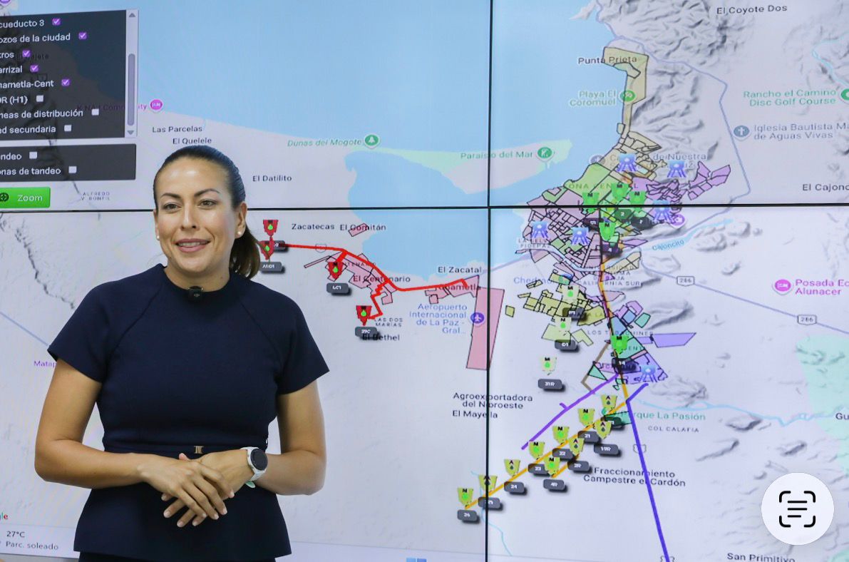 Milena Quiroga fortalece el abasto de agua en La Paz: C4 detecta huachicol, fugas y fallas en tiempo real

El sistema monitorea pozos, acueductos y tanques para recuperar volumen y mejorar la presión en colonias de La Paz.