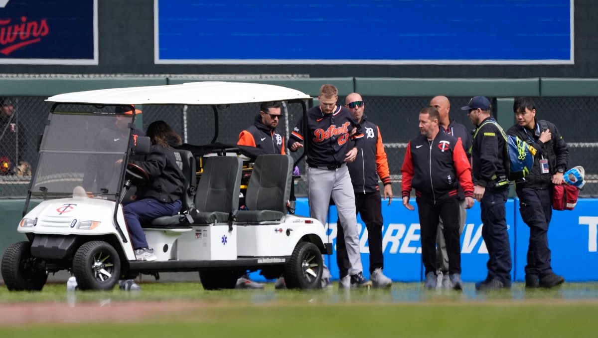 Parker Meadows es hospitalizado por brutal golpe en la cabeza con su compañero Riley Greene (Reuters)