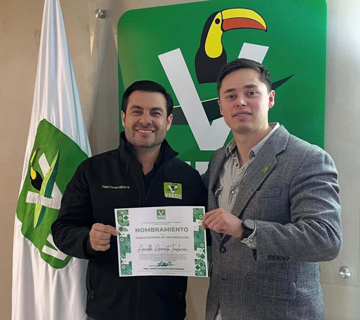 Arnoldo Armenta y Fidel Covarrubias fueron los políticos del PVEM envueltos en la pelea. | Especial