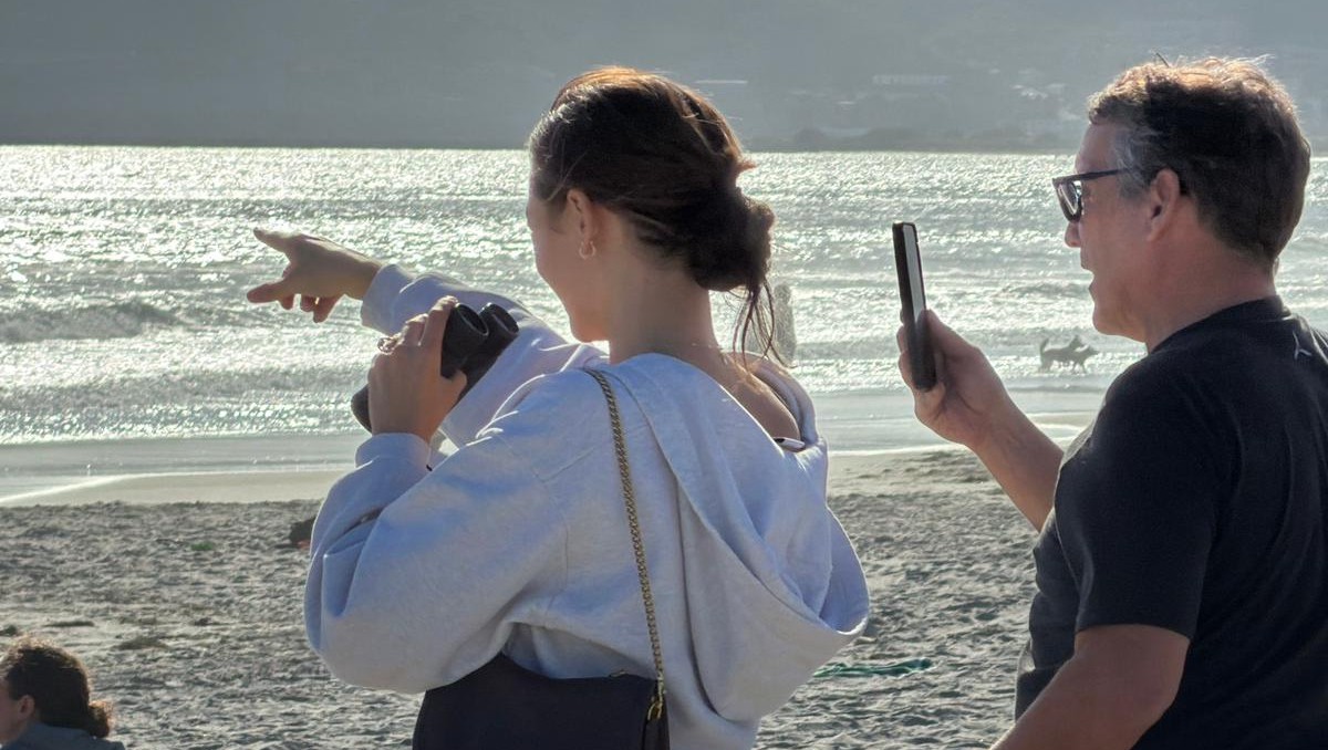 Con binoculares, los asistentes buscaban el mejor lugar para apreciar la estela de la nave | Said Betanzos