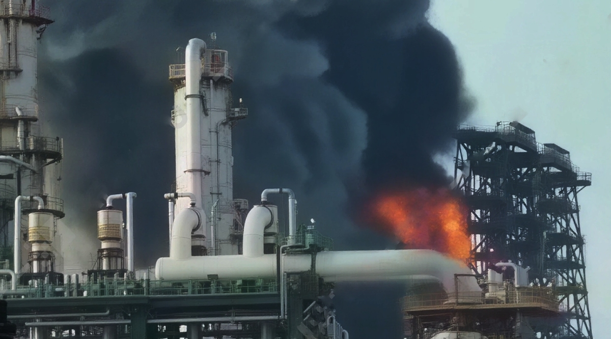 Incendio en bodega de refinería Dos Bocas, en Tabasco. | Especial