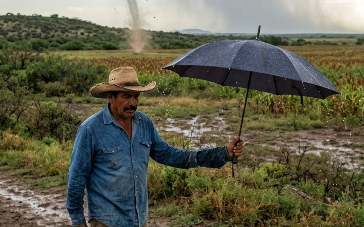 Prevé SMN para este lunes en Tamaulipas chubascos y posibles torbellinos | Imagen IA