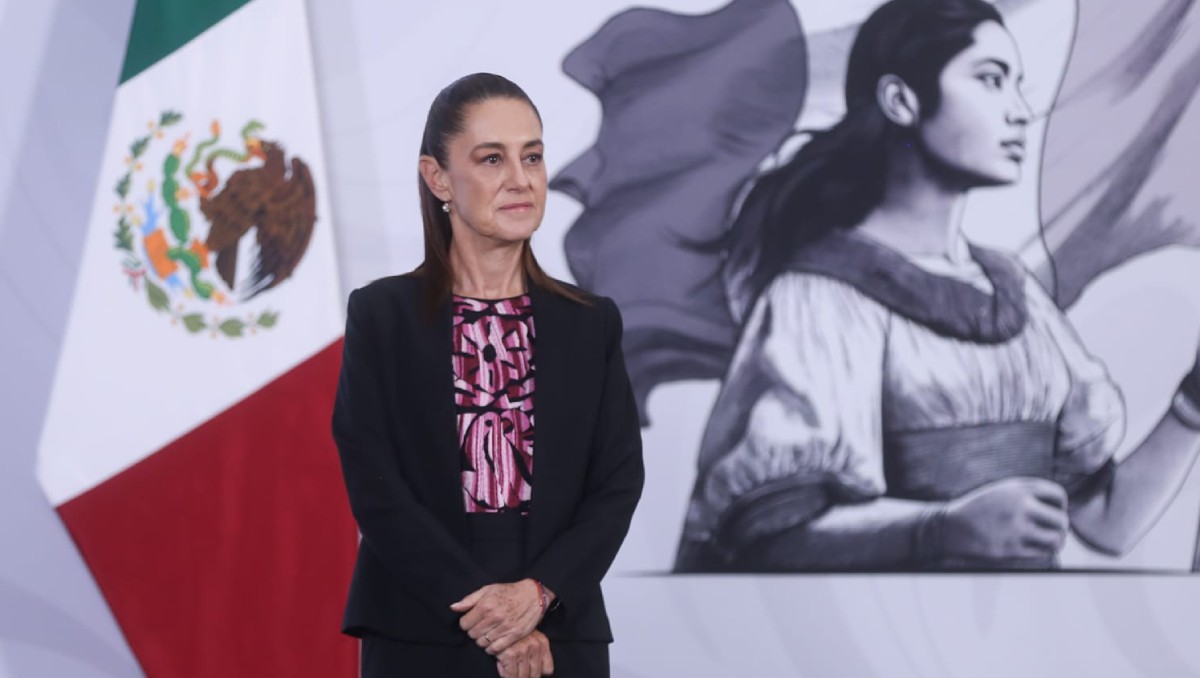 Claudia Sheinbaum, presidenta de México, en la conferencia matutina desde Palacio Nacional. Foto: Araceli López