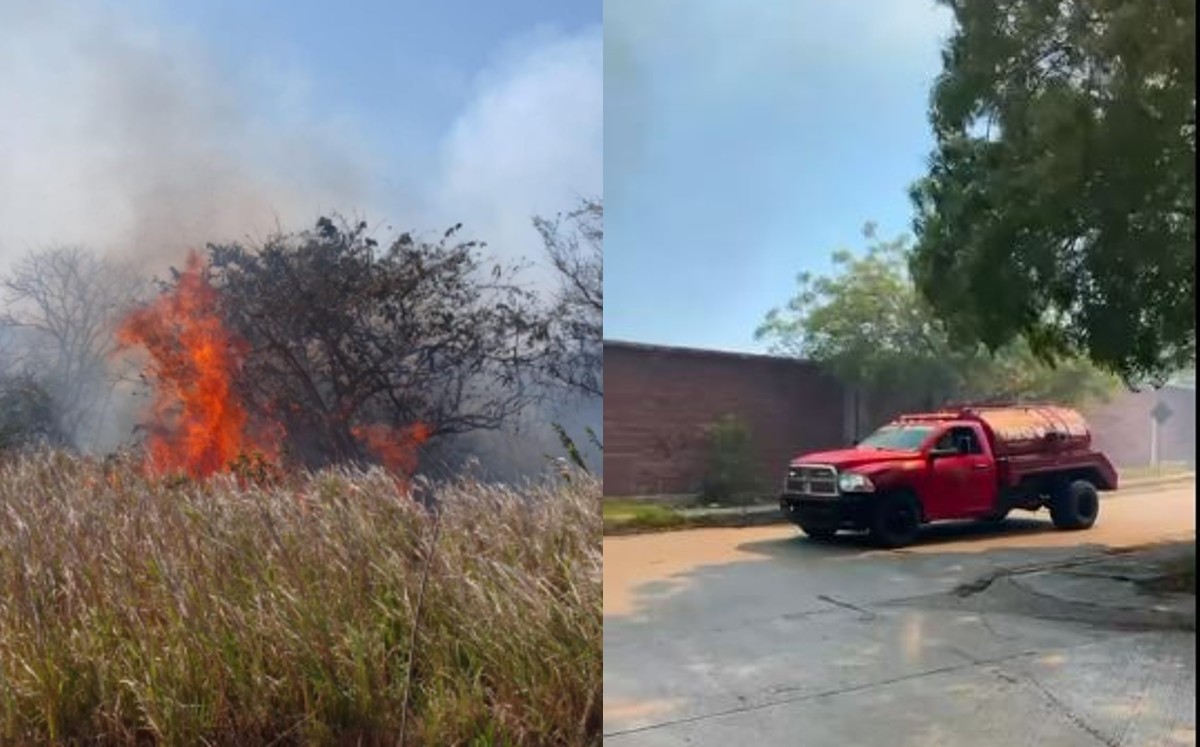 Pastizal quemándose en arboledas, Altamira. | Redes