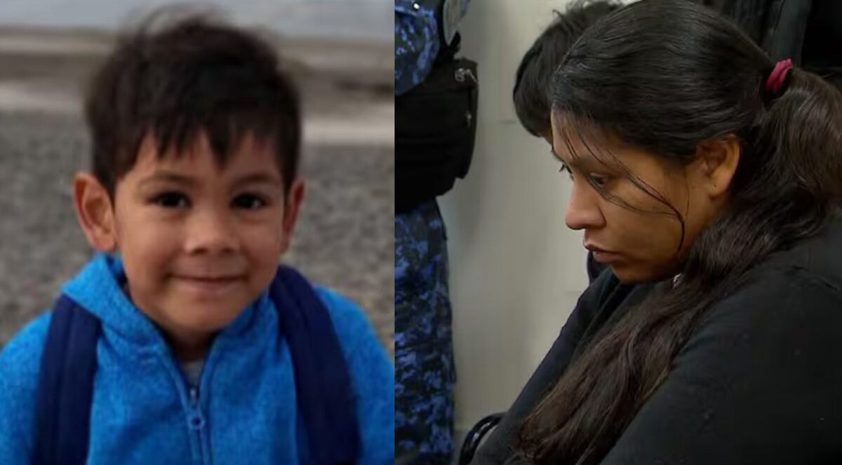 La madre de Ángel al estar frente a las autoridades. | ESPECIAL