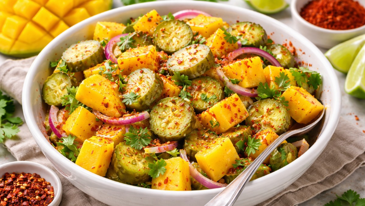 Mango Pickle: ensalada viral de pepinillos con mango fácil | IA DISCOVER