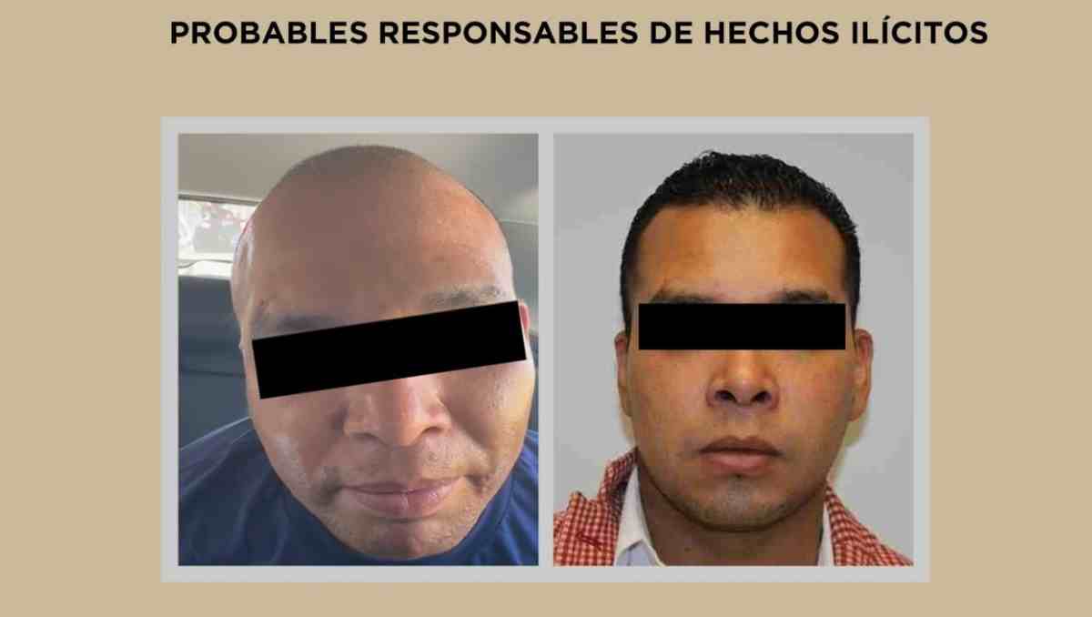 Los detenidos fueron identificados como Andrés 'N' y Jonathan 'N', de 36 y 40 años de edad. | Foto: Especial