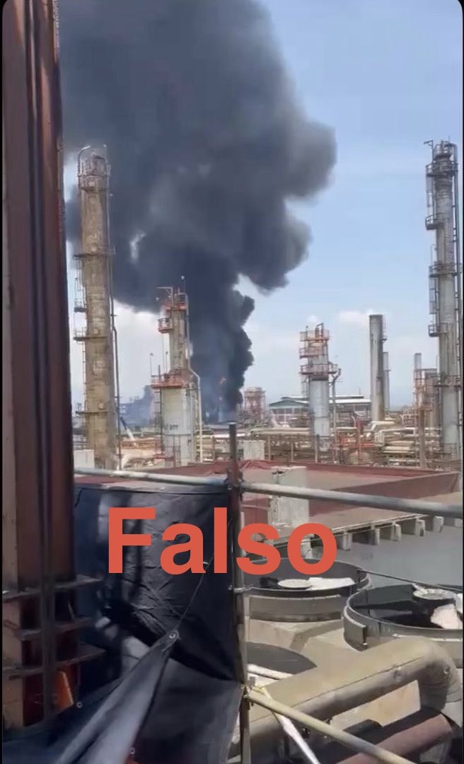 Pemex aseguró que no hay personas lesionadas ni daños a las instalaciones y la refinería mantiene sus operaciones. | Foto: X (@Pemex)