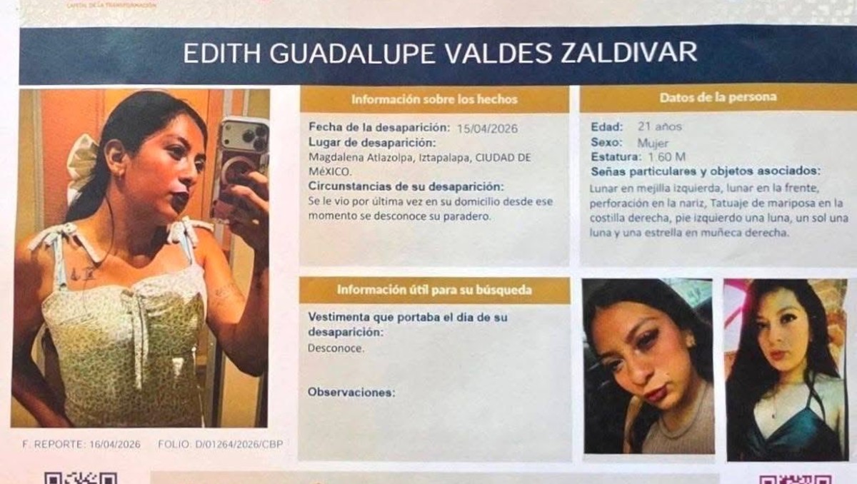 Familiares denunciaron la desaparición de Edith Guadalupe tras salir a buscar trabajo | Foto: Especial