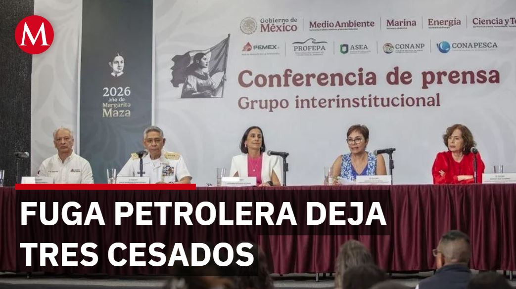 Pemex cesa a tres funcionarios tras fuga en el Golfo