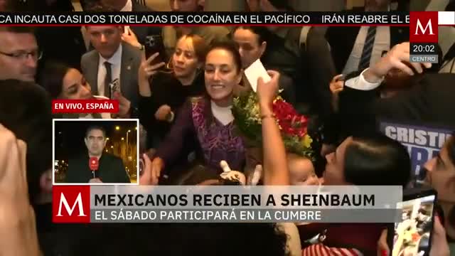 En medio de porras reciben a Claudia Sheinbaum en Barcelona | Pedro Gamboa, 17 de abril de 2026