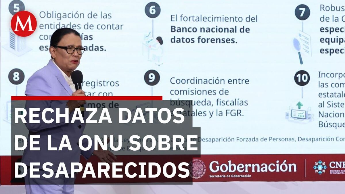 Rosa Icela rechaza informe de la ONU, pero mantendrá colaboración