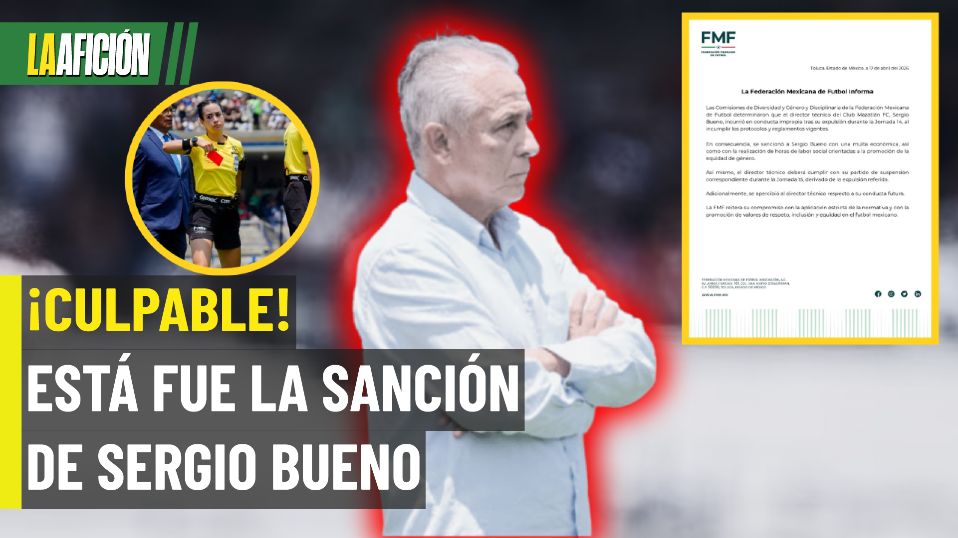 Castigan a Sergio Bueno por comentario contra Katia Itzel García