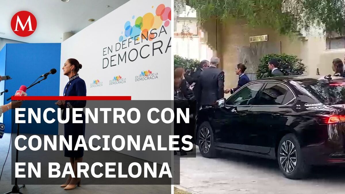 Claudia Sheinbaum se reúne con mexicanos en Barcelona durante gira por España