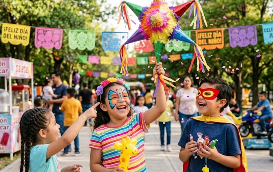 Municipios como San Pedro contarán con kermeses, actividades familiares y muchas sorpresas para el 30 de abril. | Imagen generada por Gemini