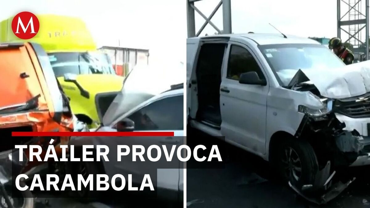 Tráiler embiste 10 vehículos en el Circuito Exterior Mexiquense; hay un fallecido