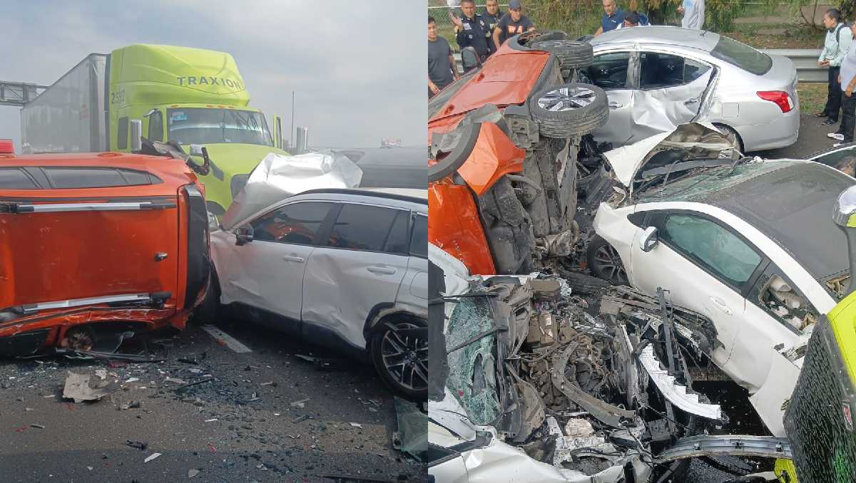 El tráiler embistió a por lo menos ocho vehículos, en Ecatepec. Foto: (Especial)