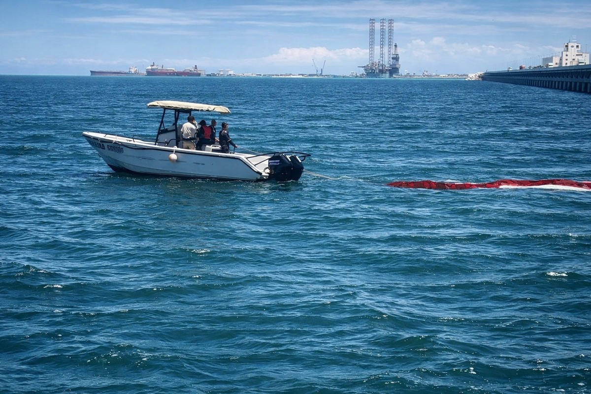 Pemex detalló que desde el 17 de abril se detectaron pequeñas iridiscencias y burbujas en la zona. | Especial