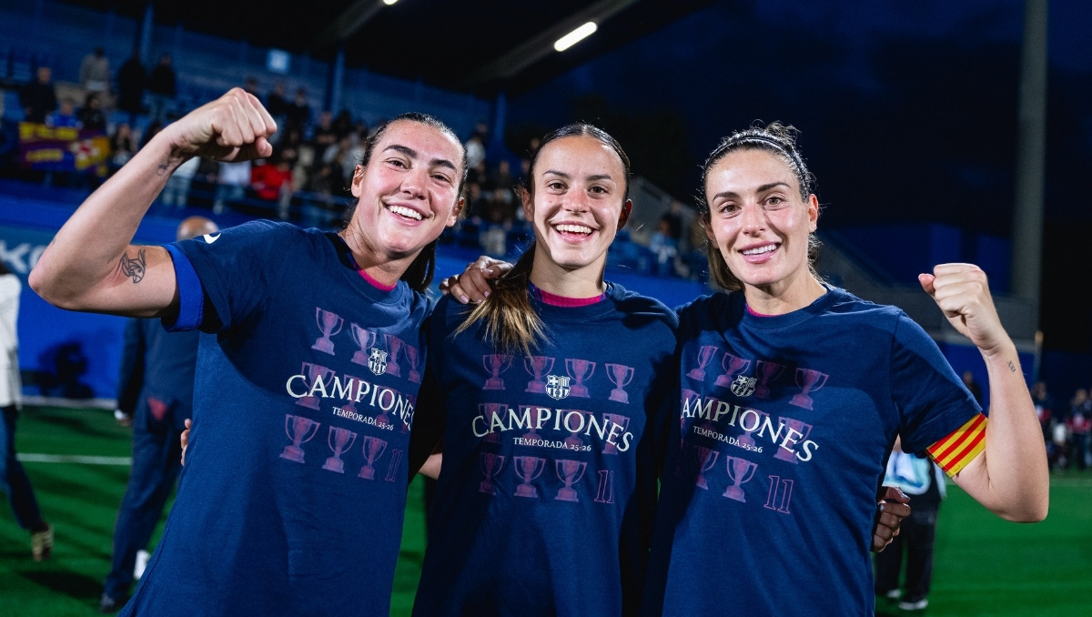 Barcelona Femenino, campeonas de Liga española tras vencer al Espanyol (X: @FCBfemeni)